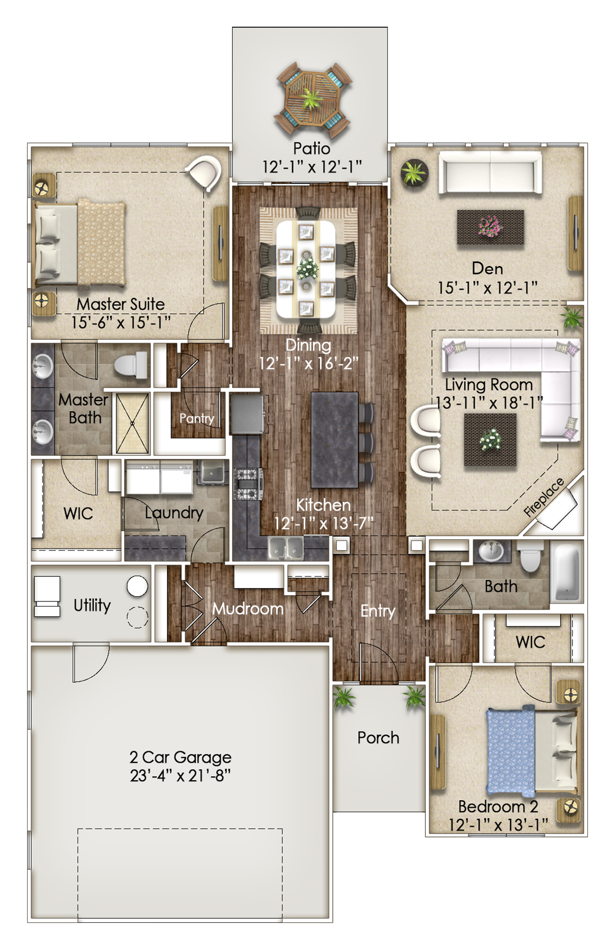 1850 square feet Duplex floor plan